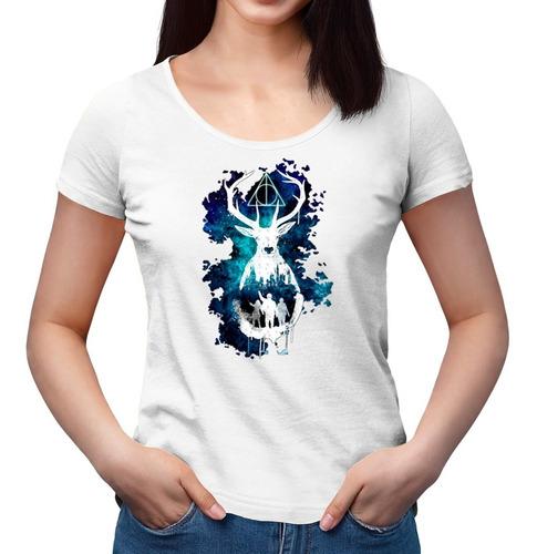 Polera Harry Potter - Patronus Art - Hogwarts - Escotada