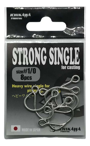 Anzol De Pescaria Ichikawa Strong Single Nº1/0 Com 8 Unid