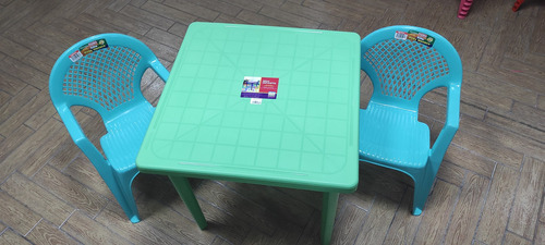 Imagen 4 de 10 de Mesa Infantil Desarmable Con Dos Silla Plástica