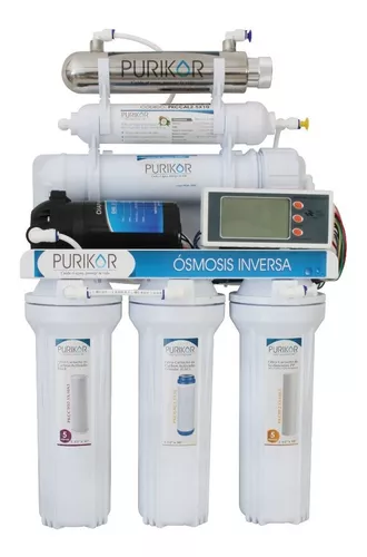 Sistema de Osmosis Inversa Alcalino 7 Etapas 100 GPD con Bomba y UV