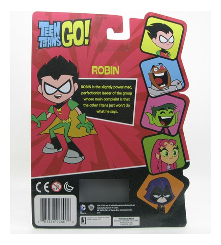 Robin -teen Titans Go Teen Titans - 5 Figure Con Baston