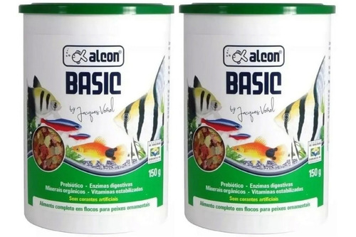 Ração Alcon Basic Large Flakes 150g Kit Com 2 Unidades Full