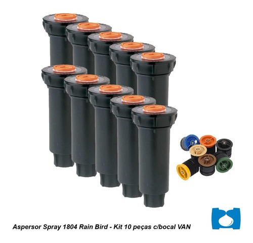 Imagem 4 de 10 de Aspersor Spray Irrigação Rain Bird 1804 - 10 Peças C/bocal