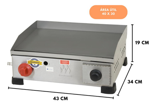 Chapa A Gás 30x40 Com 1 Queimador Ch1041 - Marchesoni