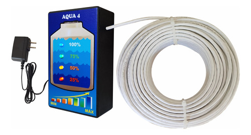 Medidor Con 50m D Cable Utp Normal Para Medir 4 Nvls De Agua