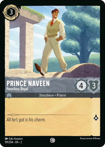 Disney Lorcana Prince Naveen - 191/204 - Common Cold Foil