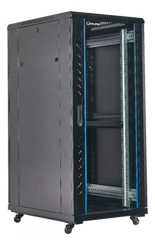 Rack De Piso Cerrado 32u Con Puerta Frontal De Vidrio 