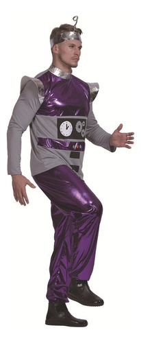 Traje Alienígena Morado Disfraz De Robot Familiar Halloween