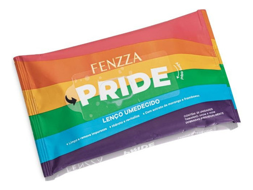 Lenço Umedecido Pride Fenzza Limpeza Facial 25 Unidades