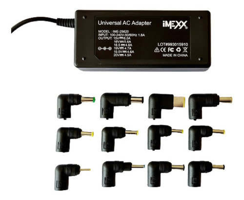 Imagen 4 de 6 de Cargador Universal Imexx Para Laptop Hp/dell/otros Ime-25620