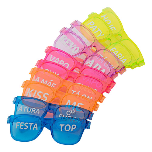 Kit Óculos 20 Cristal Frases Sortida Carnaval Eventos