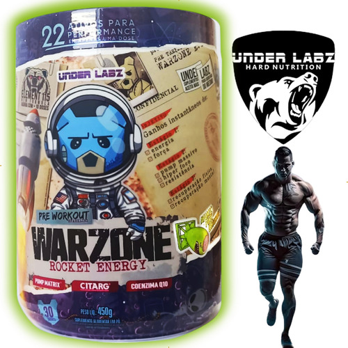 Warzone Rocket Energy 450g - Under Labz Sabor ATOMIC PINK LEMONADE - ALTA PERFORMANCE