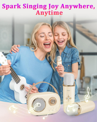 Máquina De Karaoke Prunus Mini Para Niños Y Adultos Con 2 Mi