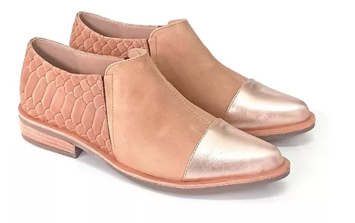 Buzo Color de malva Exponer Zapatos Mujer Cuero Bajos Mocasín Botas Chatitas Premium