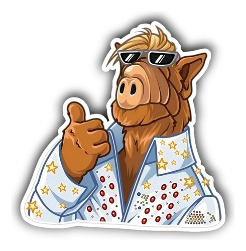 Sticker Calco Alf Para Coleccionistas Buscan Distinción X3