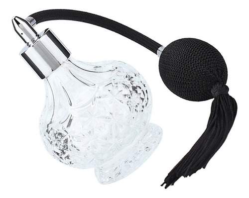 Botella De Spray, Perfume De Vidrio Retro, Borla Recargable,