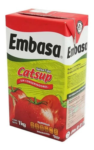 Salsa Catsup Ketchup De Tomate Embasa 1 Kg Tetrapack