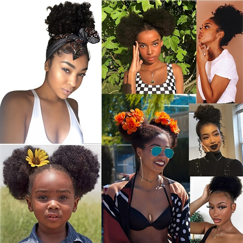 Aplique Coque Afro Puff - 120g/30cm - Textura Natural Weng Cor Coque #2 Castanho Escuro