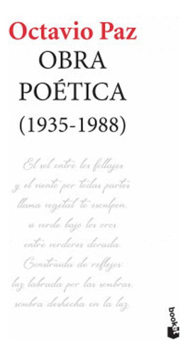 Libro Obra Poética (1935-1988) Octavio Paz