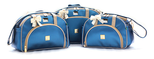 Kit Bolsa Maternidade Bebe Com Nome Personalizada Miellu Cor Azul
