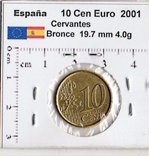 Monedas Mundo España 10 Cen Euro Cervantes 1999 E98