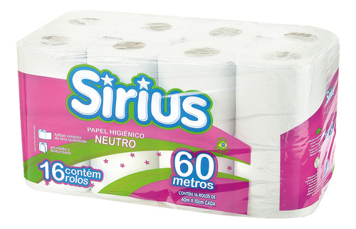 Pack Papel Higiénico Sirius 16 Rollos 60 M Universo Binario