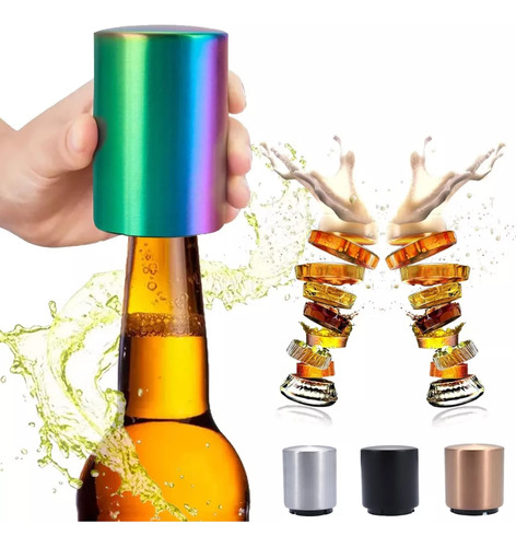 Abridor De Cerveza De Acero Inoxidable De 4 Piezas Con Adsor