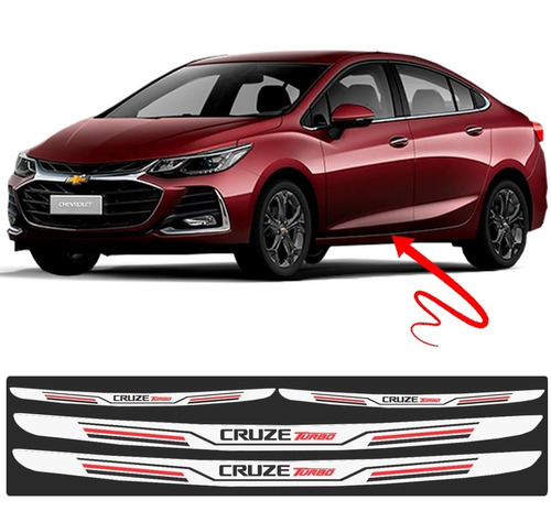 Soleira Adesiva Protetora Porta Cruze Turbo - Prata Sport