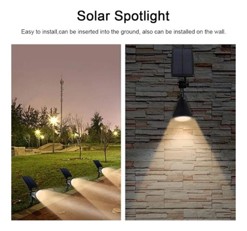 Estaca Solar Reflector. Césped/ Pared. 4 Led .