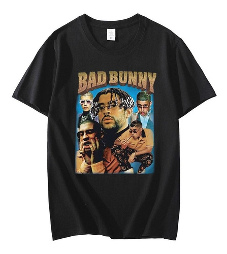 Bad Bunny Singer Camiseta Estilo Casual Cuello Redondo Manga