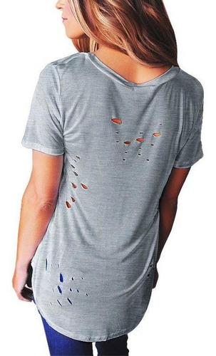 Camisetas De Vendaje Cruzado Cuello En V Sólido Manga Corta 