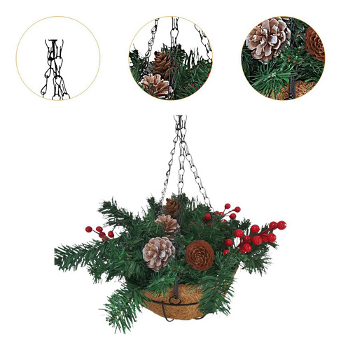 Cesta Colgante Navideña Artificial, Regalo De Decoración.