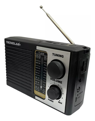 Radio Portatil 5w Recargable Usb Con Linterna Tenolab Tl639