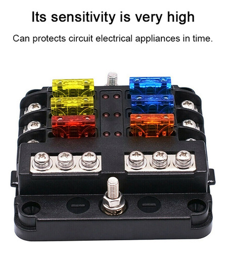 Bloque De Fusibles Universal Para Coche De 6 Vías Con Led Y