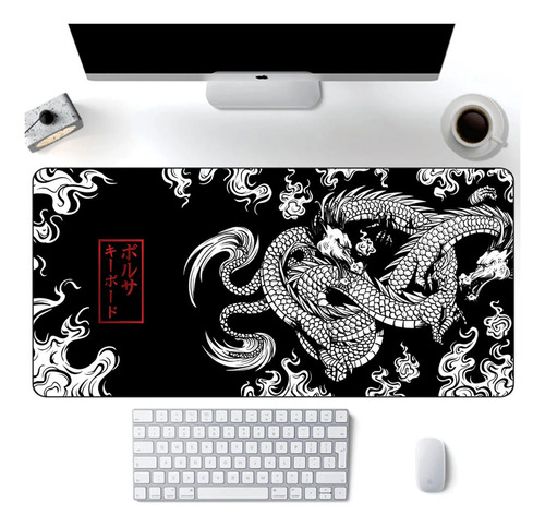 Mouse Pad Grande 60x30 Desk Pad Dragão Chinês Japonês