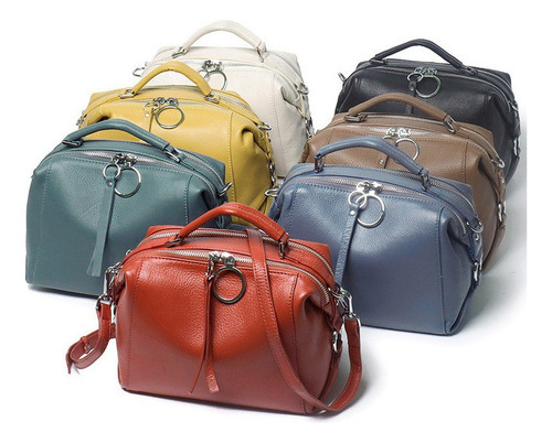 Mujer Suave De Cuero Genuino Bolso Cruzado De Hombro
