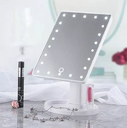 Espejo De Maquillaje Con 22 Luces Led; Carga Con Usb