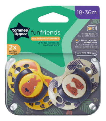 Chupetes Tommee Tippee 18-36m Silicona Fun Style X2