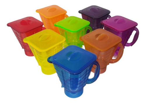 8 Mini Vasos Licuachela Baby, Colores Neón Para Bebida Fría.