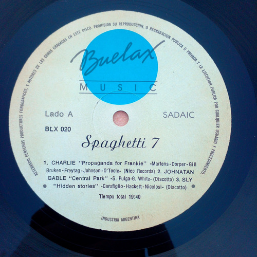 Vinilo Lp - Spaghetti Vol 7 (1986) Buelax Impecable Gapul Estándar