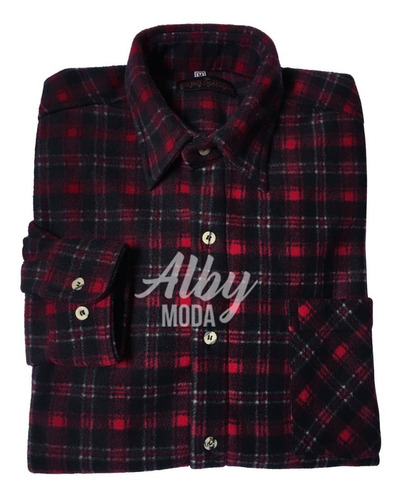 Camisa A Cuadros De Polar Para Hombre Invierno Alby Moda