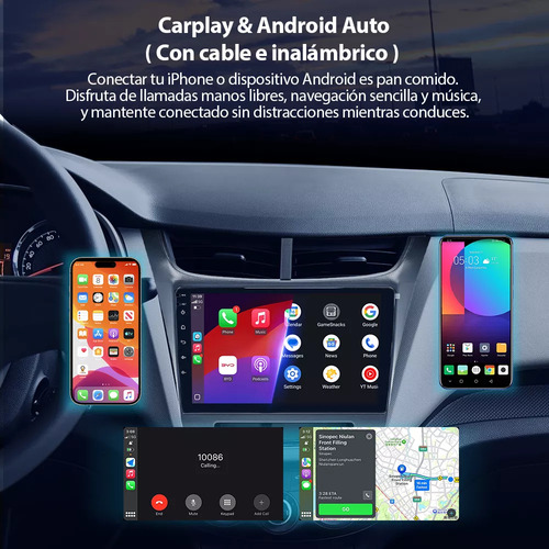 Gearelec Auto Estéreo Pantalla Carplay Android Auto 2+32g Carplay 9 Pulgadas Wifi Gps Fm Para Chevrolet Aveo 2015-2018 Con Cámara Arnés Rca Usb Admite Subwoofer Y Amplificador