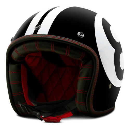 Capacete Moto Custom Snooker Fosco Personalizado Cor Preto Tamanho do capacete 58