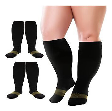 2 Pairs Plus Size Compression Socks (23-32 Mmhg)- Unisex Ssb