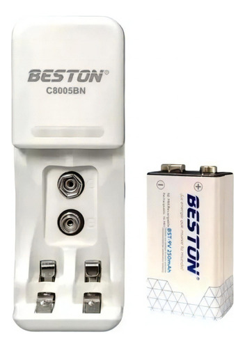 Cargador + Bateria 9v 250mah Beston Compatible Aa/aaa/9v