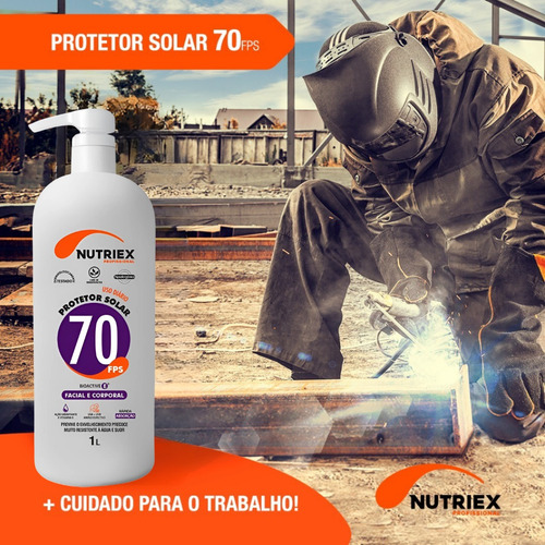 Kit 2 Protetor Bloqueador Solar Fps 70 Soldador 1 Litro