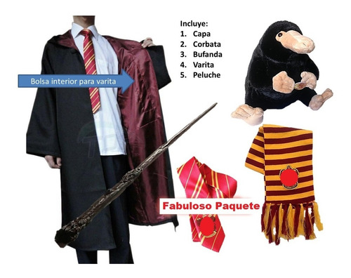 Disfraz De Lujo Mago Casa Gryf Roja Niño Niña Harry Hermione