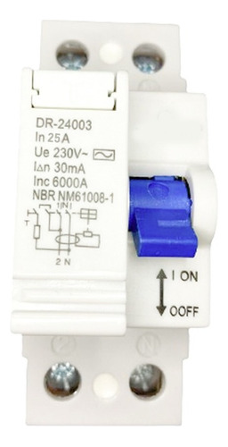 Interruptor Idr Bipolar Diferencial Residual 2p 25a 30ma