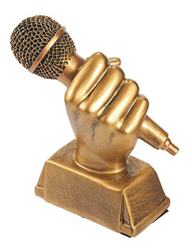 Imagen 4 de 5 de Trofeo De Micrófono Dorado Juvale - Trofeo De Premio De Can