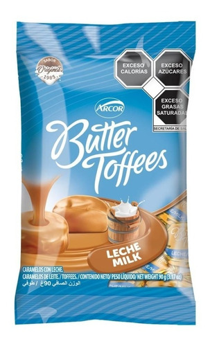 Caramelos Butter Toffee Sabor Leche 90 Gr Arcor